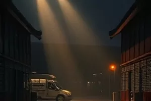 剧集《北方旅店》封面：雪夜里亮着灯的木门