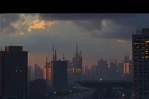纪录片《南岸来信》封面：江面上停靠的渡轮与拆开的信封